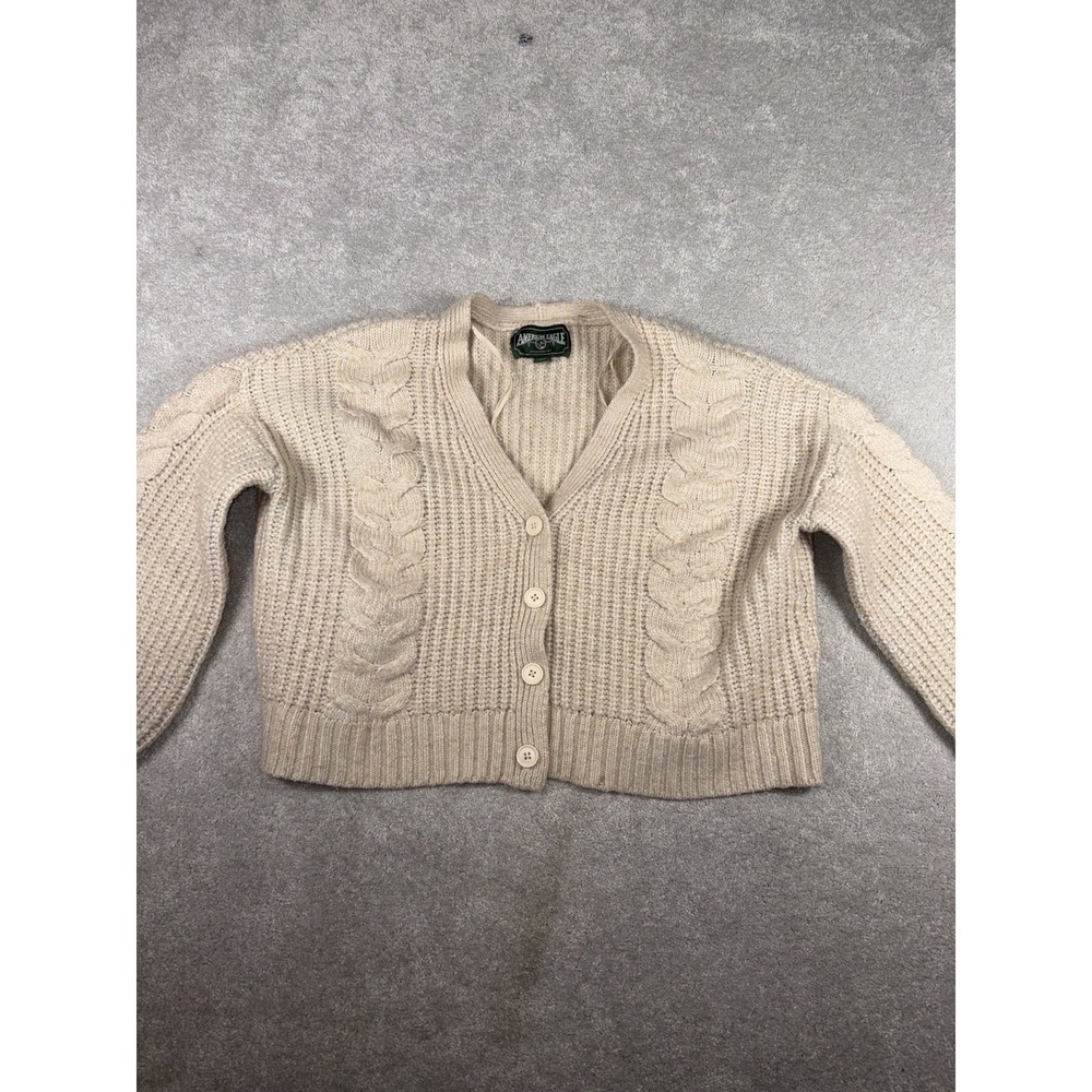 American Eagle Ivory Large Chunky Knit Cardigan
